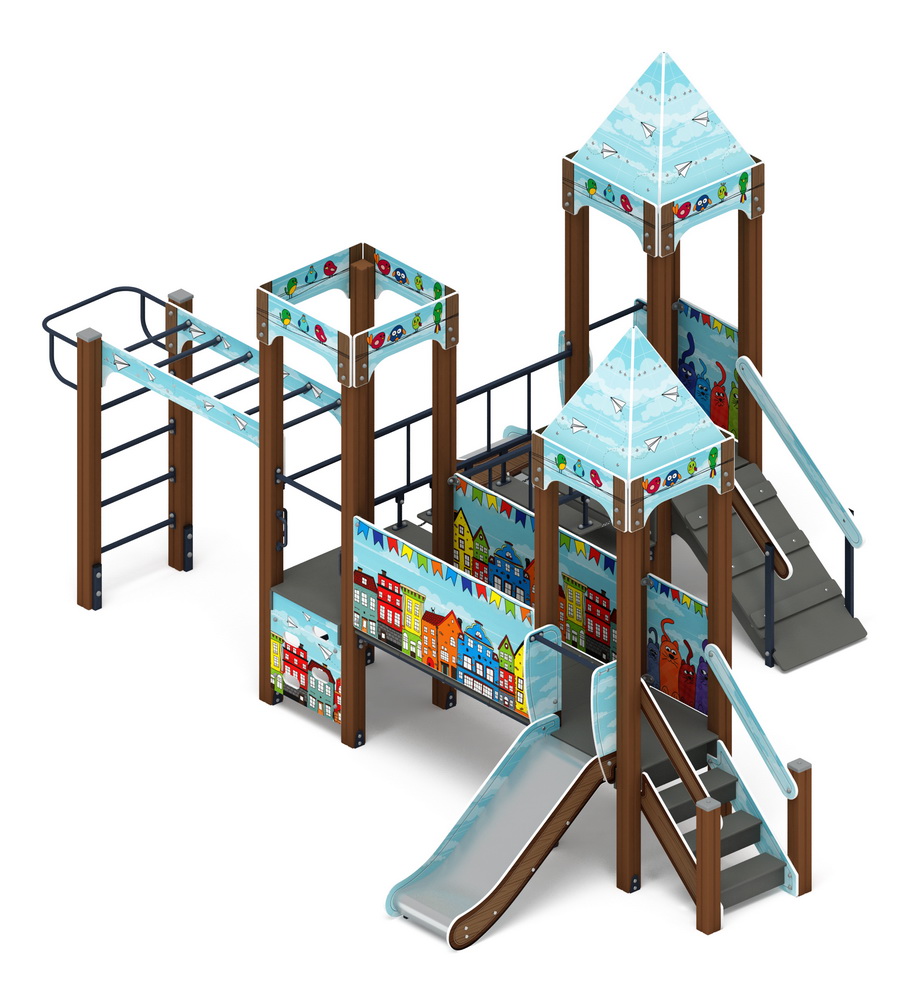 КОРОЛЕВСТВО (Коты) детский игровой комплекс ДИК 1.15.08-21 (H=750)