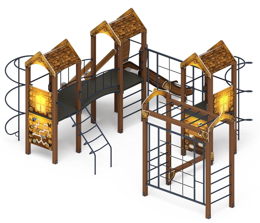 ГОРОДОК (Эко) детский игровой комплекс ДИК 2.01.3.04-02 (Н=1200)
