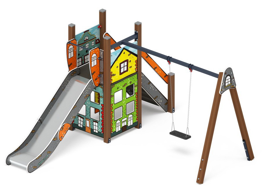 СЧАСТЛИВОЕ ДЕТСТВО (Город) детский игровой комплекс ДИК 2.01.01-01 (Н=1200)