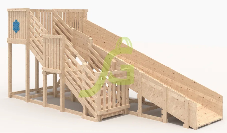 Зимняя горка IgraGrad Snow Fox, скат 5,9 м, без окраски