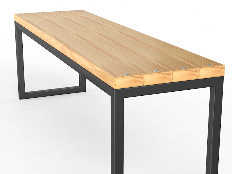 Уличная скамейка без спинки «Прямоугольник» (14.6.200)