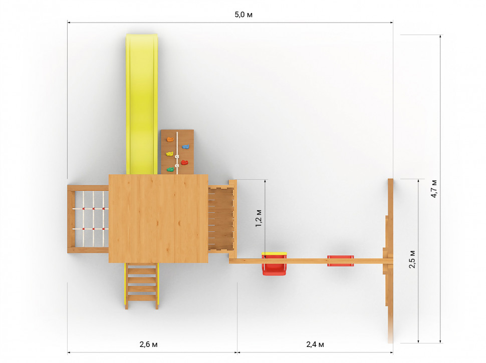 Детская игровая площадка Барни (окрашенная)