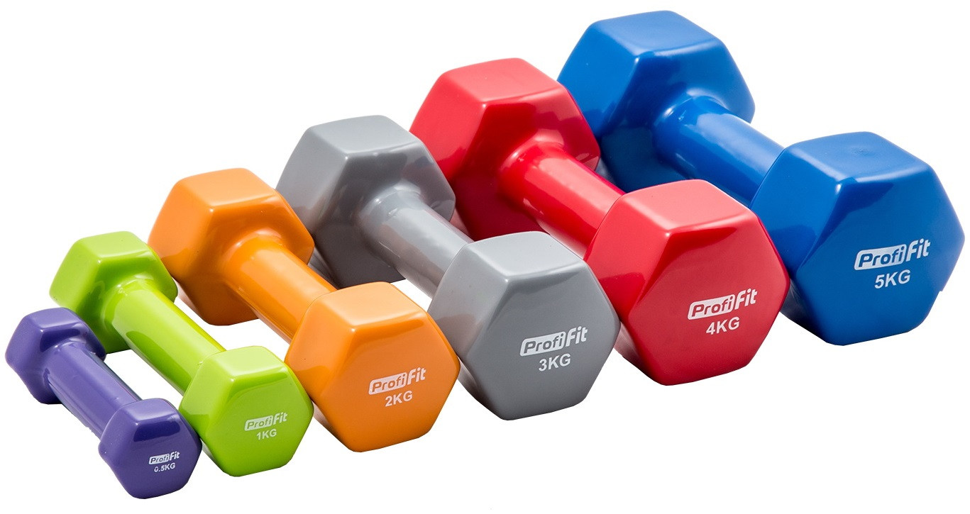 Гантель в виниловой оболочке 4 кг, красный PROFI-FIT