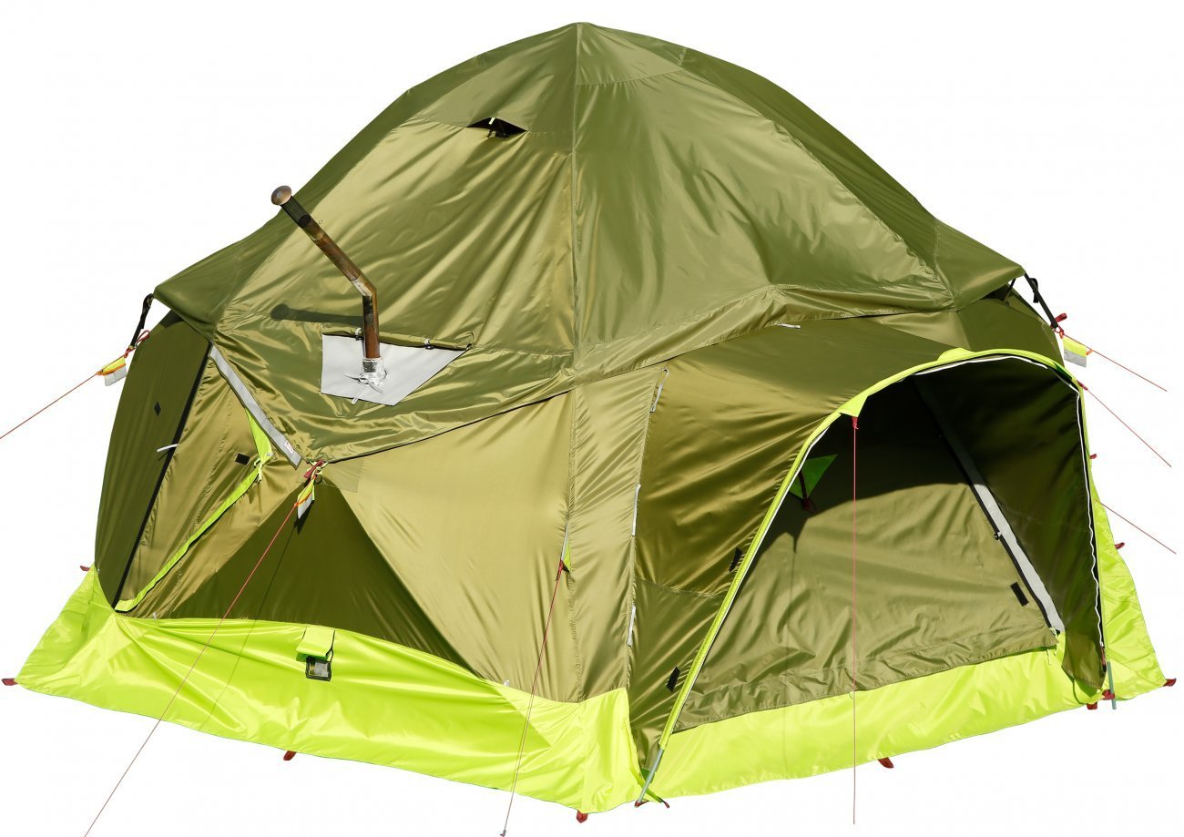 Универсальная палатка ЛОТОС КубоЗонт 6-У Классик Комплект №1 (влагозащитный колпак; гидродно; утепленный пол)