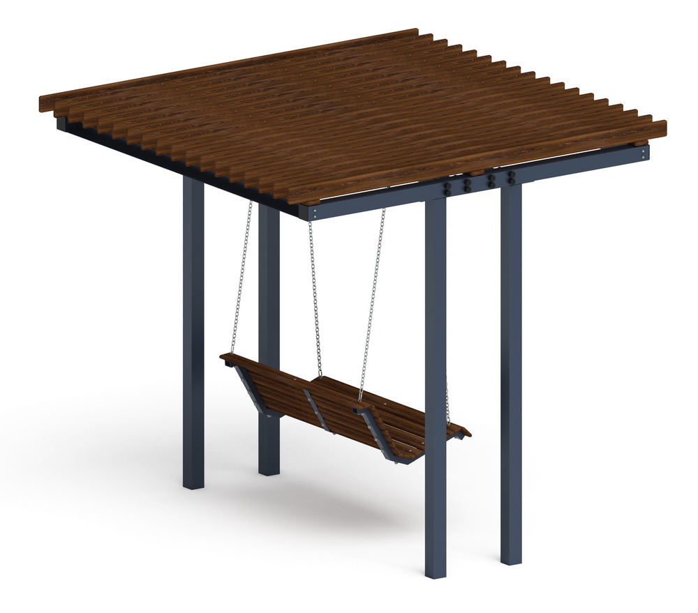 Пергола Тент с качелями (прямая) МФ 78.04.01-01 /без поликарбоната/