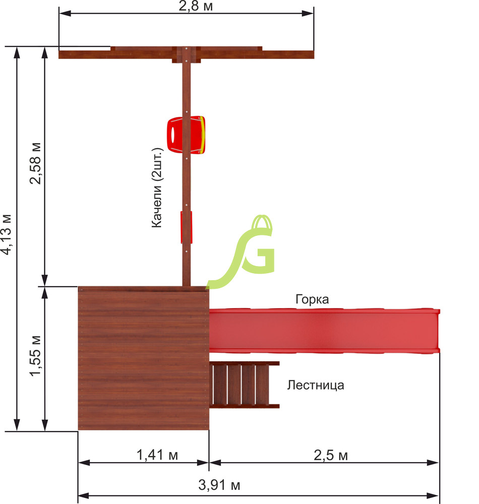 Детская площадка IgraGrad "Панда Фани Tower" с качельным модулем