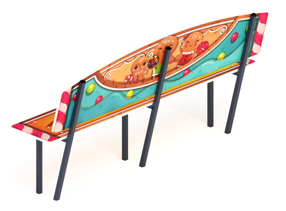 Скамейка ПРЯНИЧНЫЙ ДОМИК для детской площадки МФ 41.01.01-04