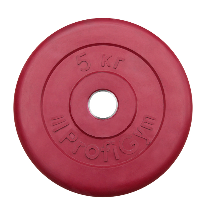 Диск обрезиненный "ProfiGym" d 31 мм красный 5,0 кг