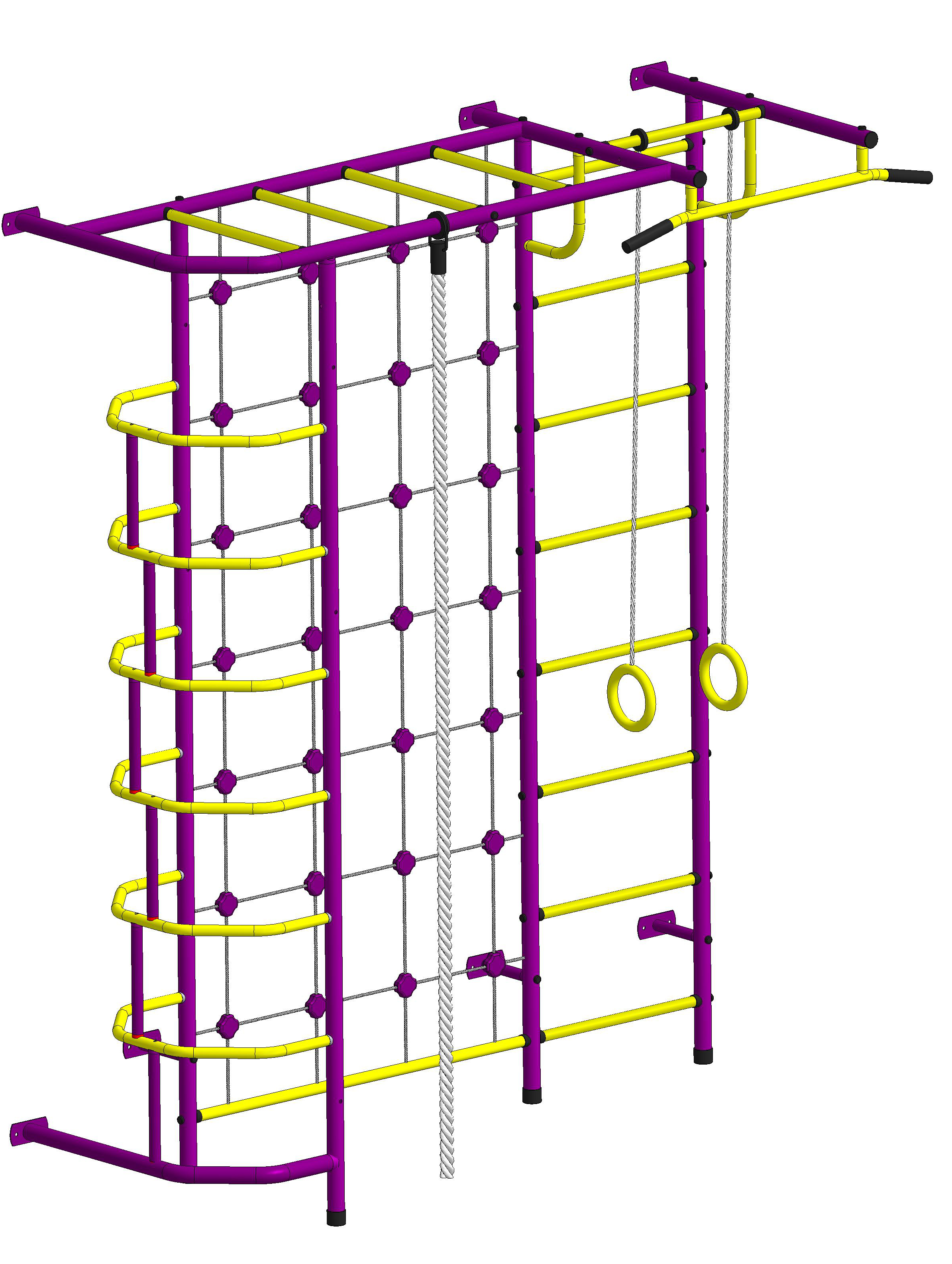 Детская шведская стенка Пионер С5С пурпурно/жёлтый