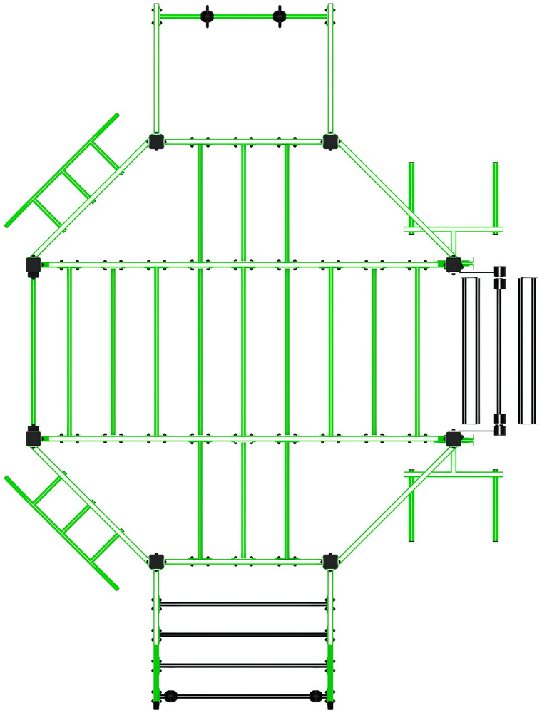 Многофункциональный спортивный комплекс (зеленый) МК 100.01-02