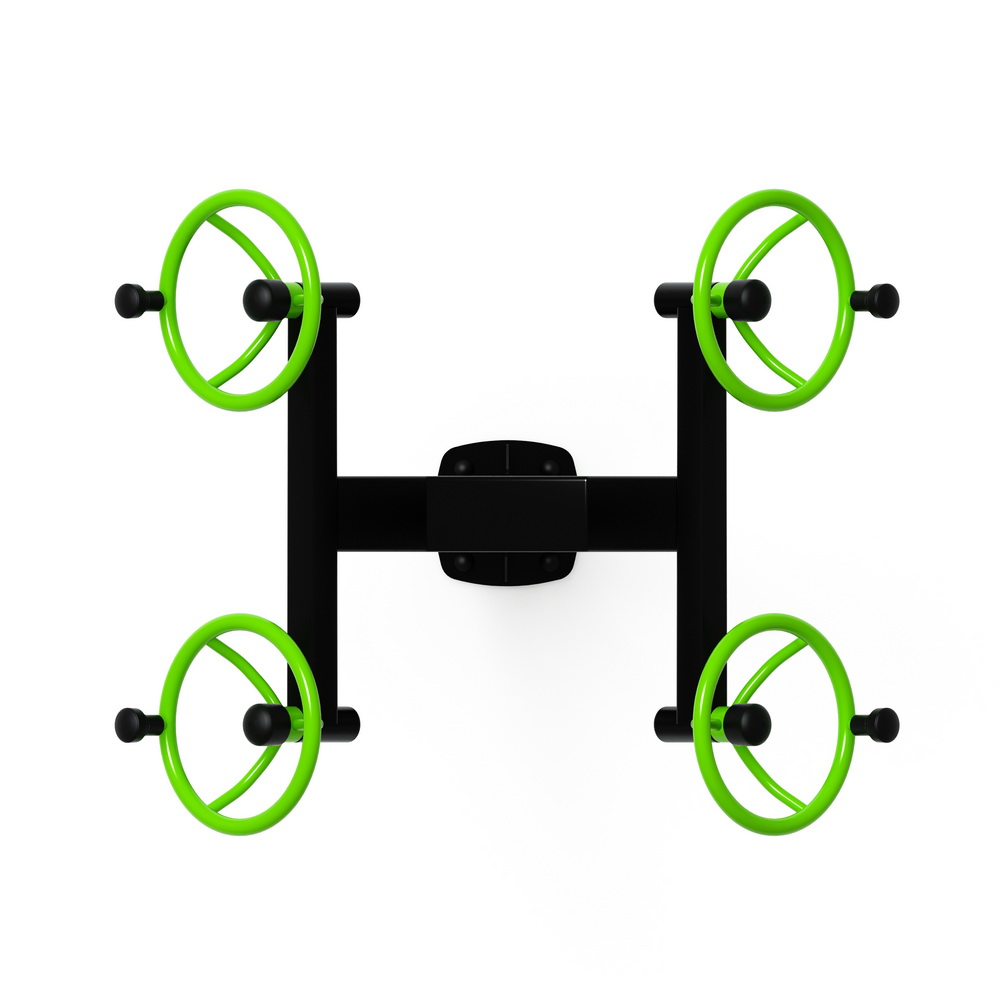 Тренажер уличный РУЛИ (4 руля положение сидя) зеленый СТ 102-12