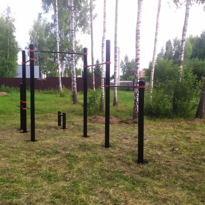 Каскад разноуровневых турников, с лавочкой для пресса  Air-Gym YSK50