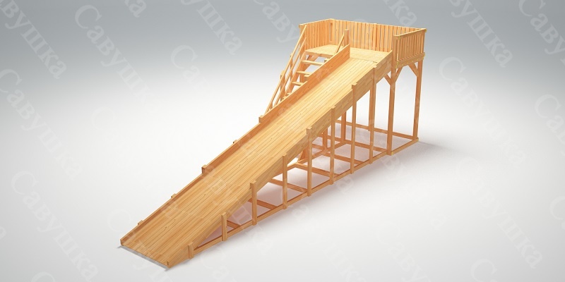 Зимняя деревянная игровая горка Савушка "Зима wood" - 6