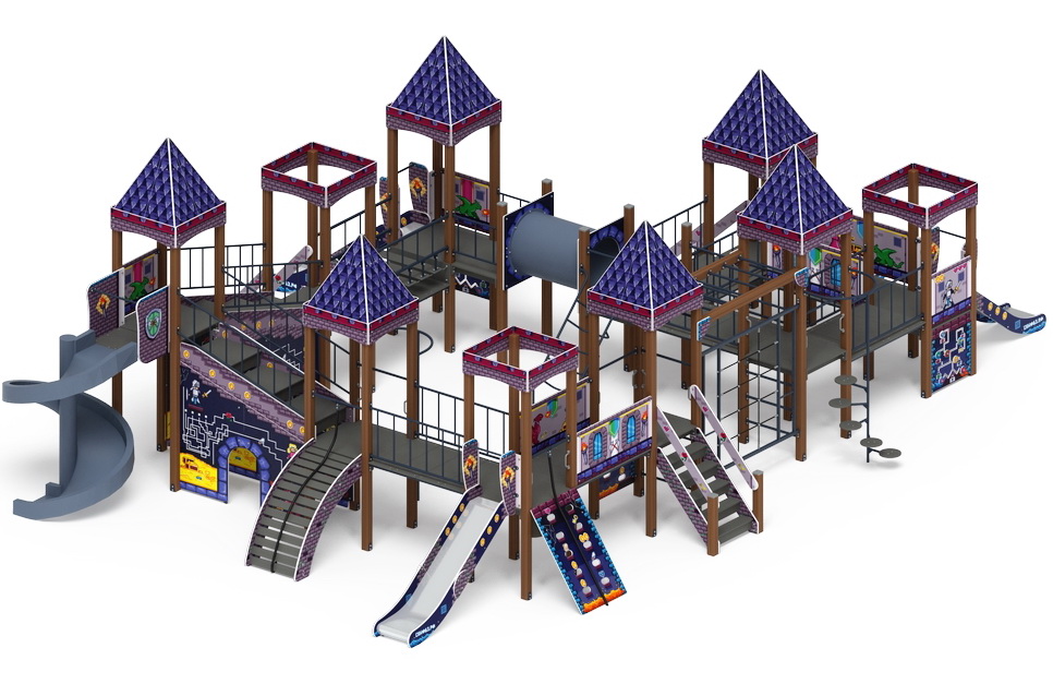 ЗАМОК детский игровой комплекс ДИК 2.18.12-03 (H=2000, H=1200, H=900)