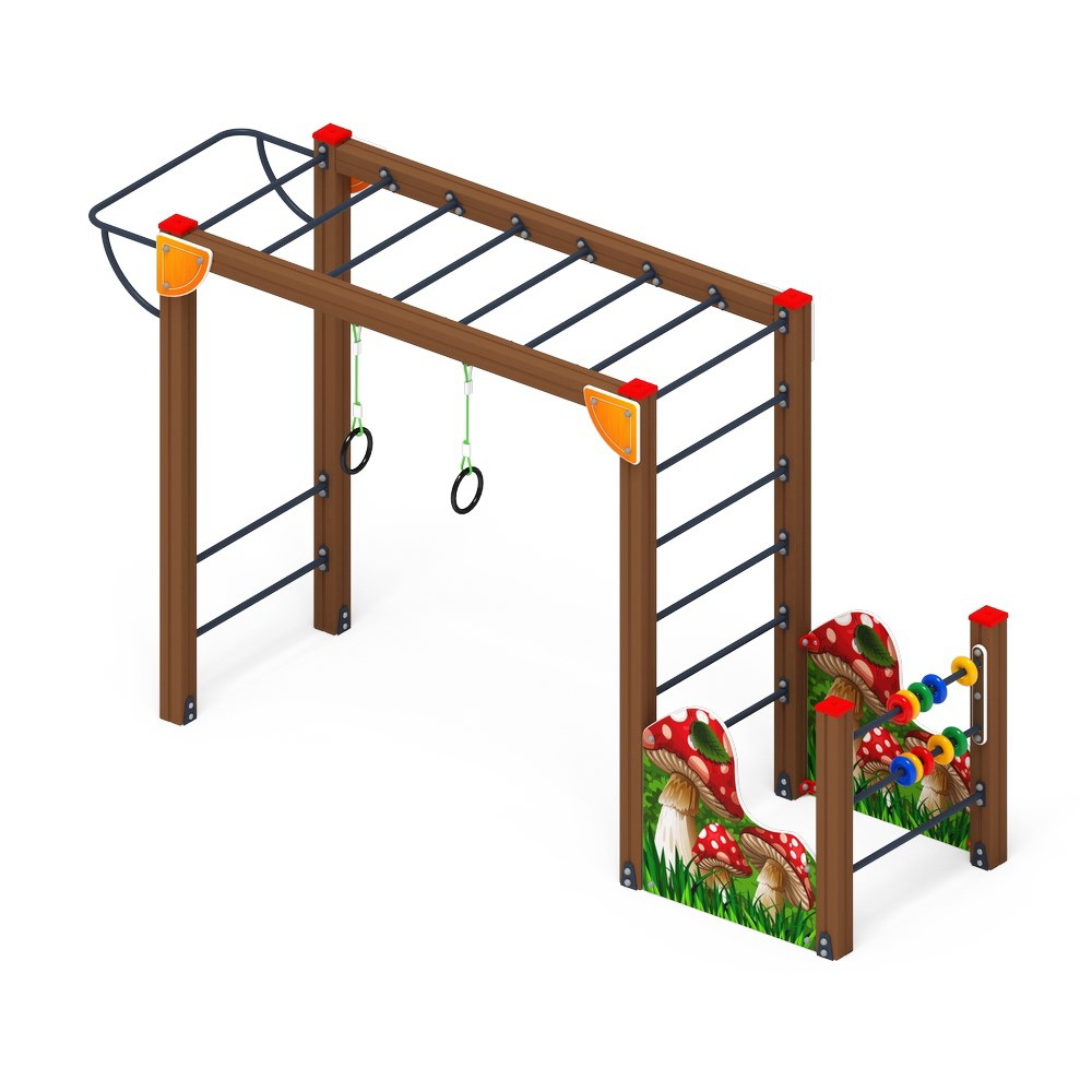 Детская площадка Спортивная серия для младшего возраста МУХОМОРЧИК 3 СК 1.01.09-01