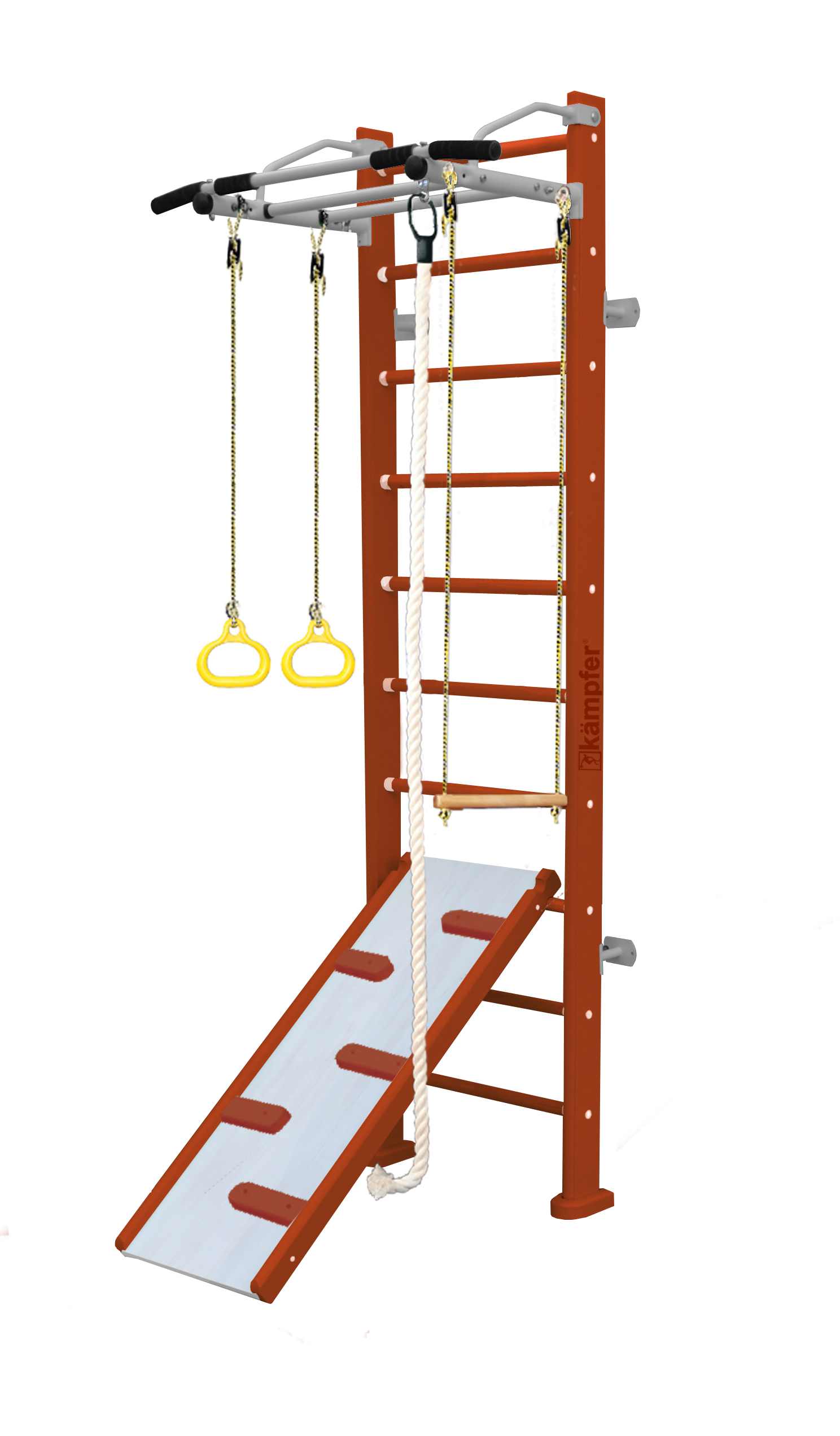 Шведская стенка Kampfer Ride Wall (№4 Вишневый Стандарт белый антик турник)