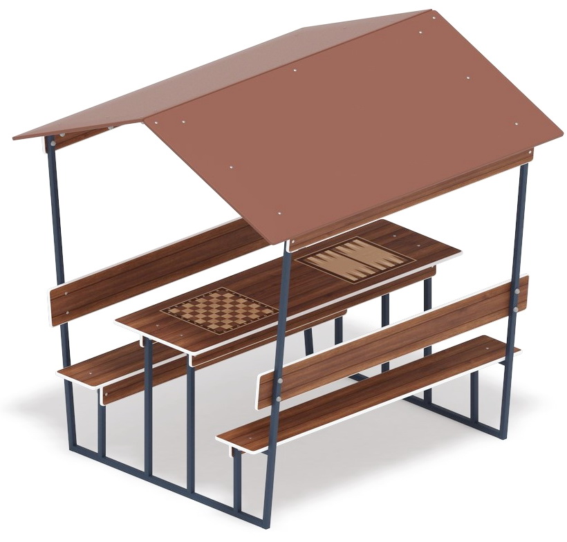 ВЗРОСЛЫЙ столик с навесом Нарды + Шахматы МФ 32.01.05-04