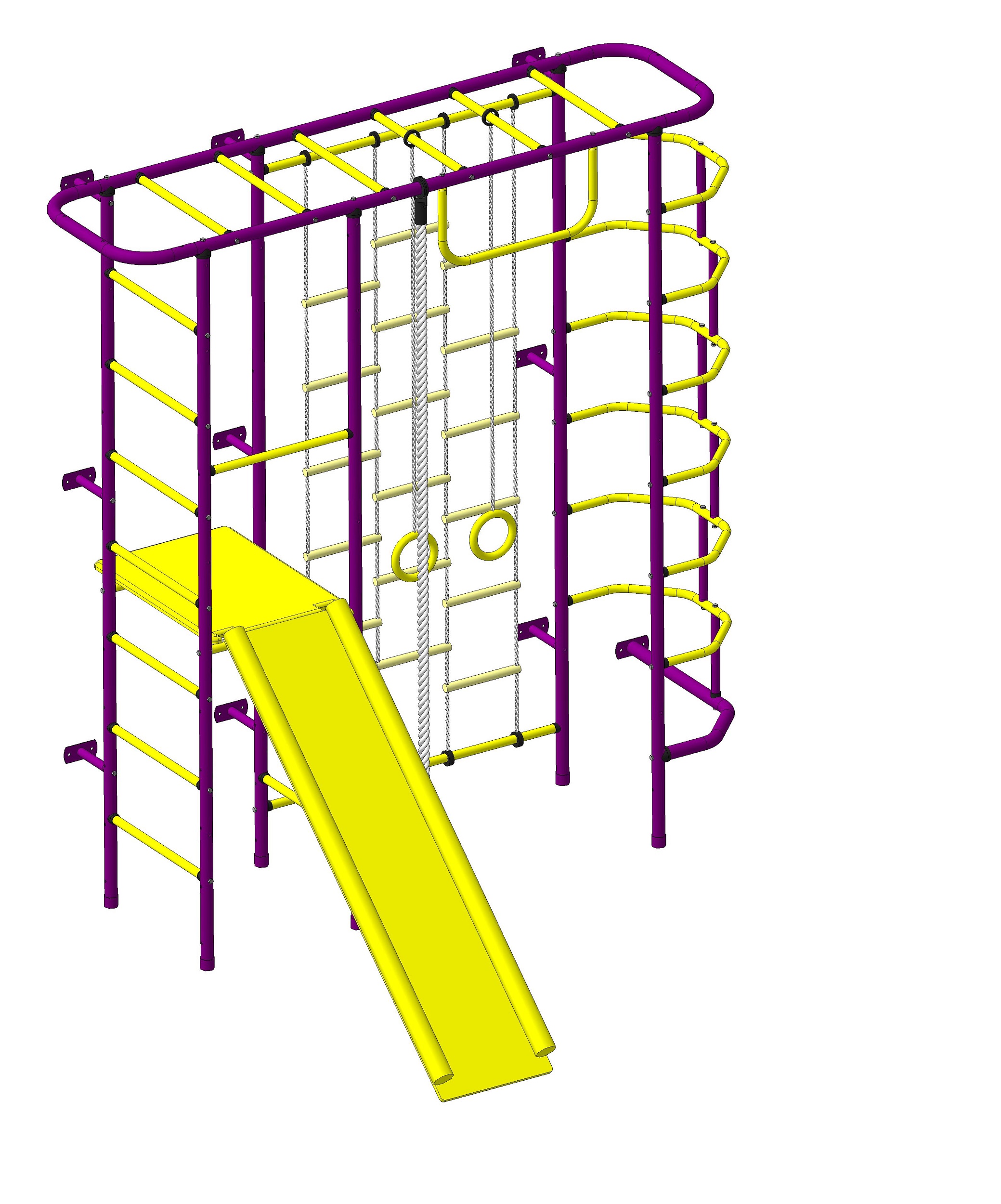 Спортивно-игровой комплекс Пионер С7Л зелёно/жёлтый