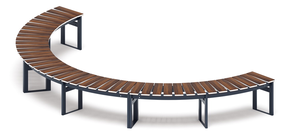 Модульная скамья радиальная (темный дуб) МФ 42.01.24