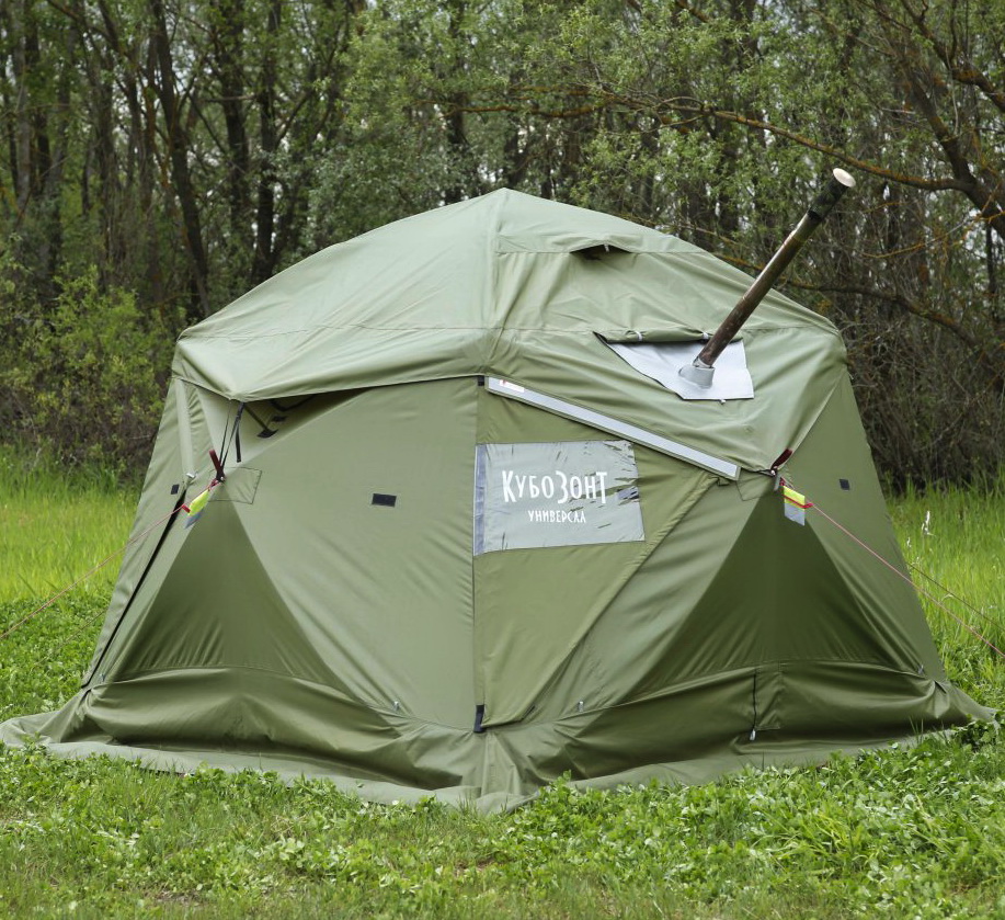Универсальная палатка ЛОТОС КубоЗонт 4-У Компакт Комплект №2 (влагозащитный колпак +гидродно + утепленный пол)