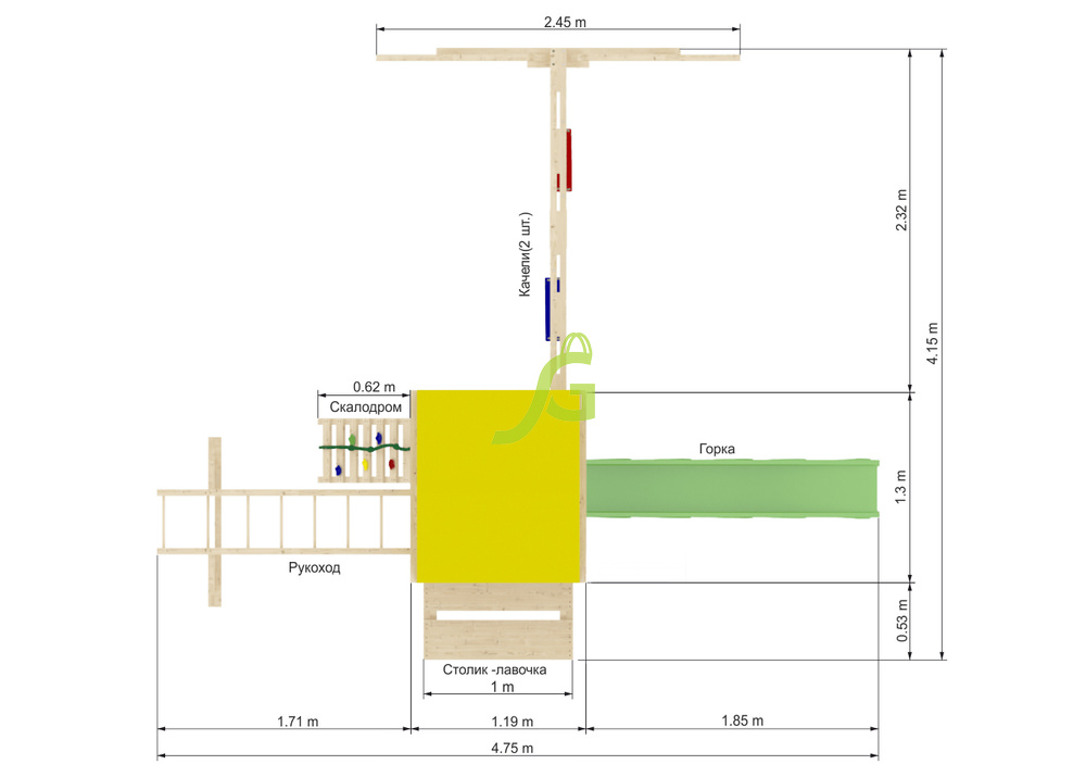 Детская площадка IgraGrad Крафтик со столиком и рукоходом