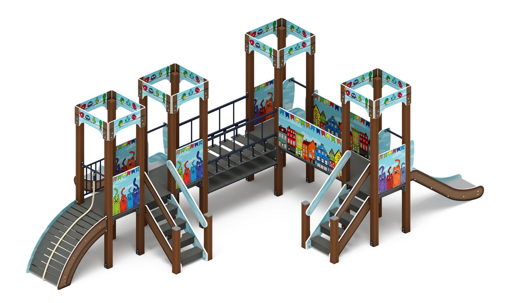 КОРОЛЕВСТВО (коты) детский игровой комплекс ДИК 1.15.04-11 (H=900)