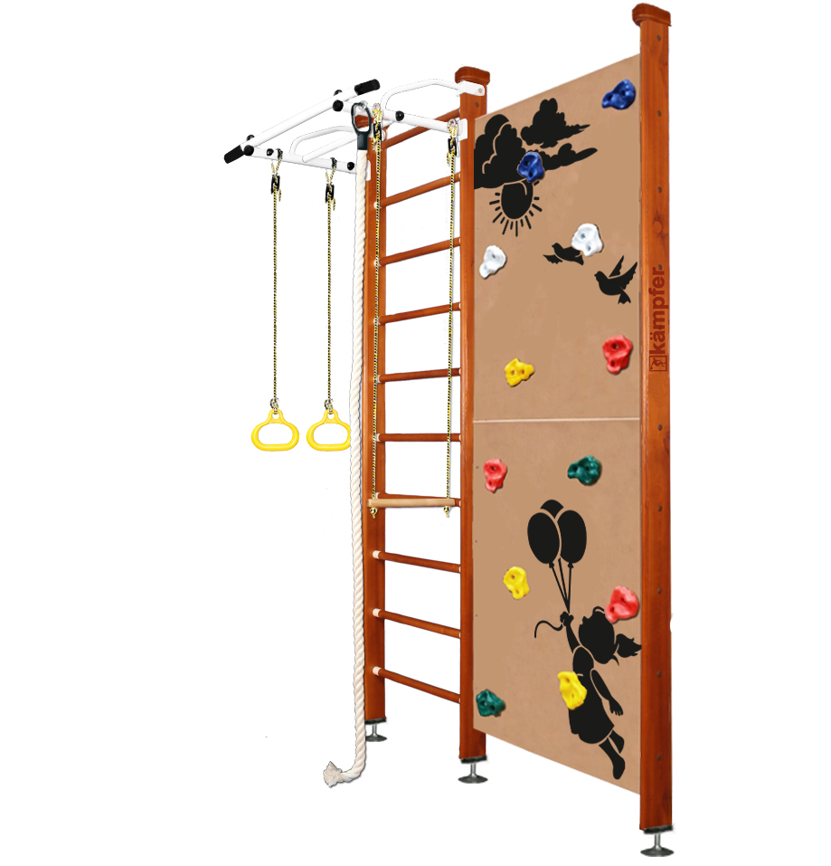 Шведская стенка Kampfer Jungle Ceiling Girl (№4 Вишневый Стандарт белый антик турник)