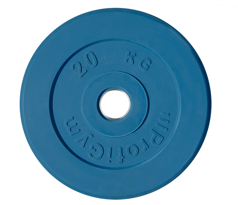Диск обрезиненный "ProfiGym" d 51 мм синий 20,0 кг