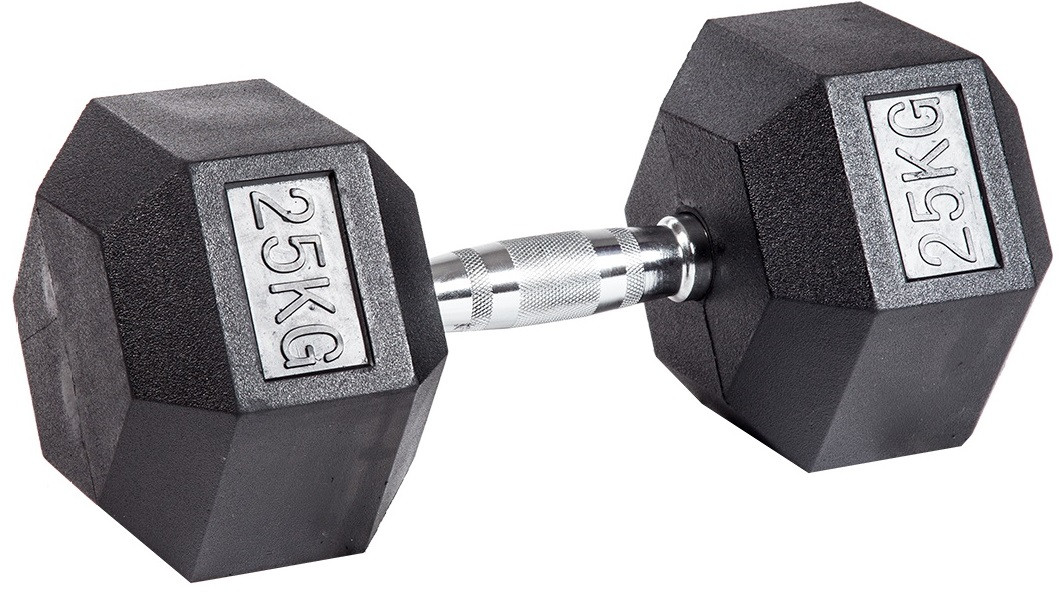 Гантель гексагональная обрезиненная 25 кг