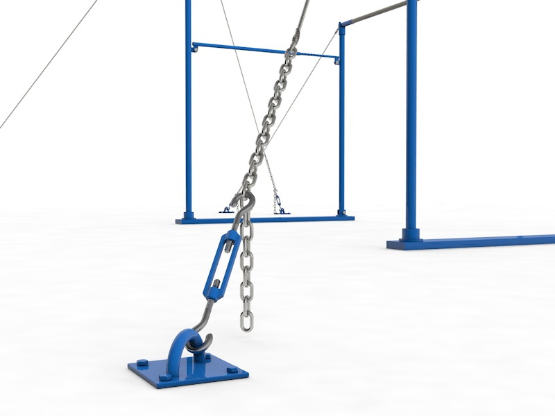 Брусья гимнастические женские разновысокие на растяжках (04.104)