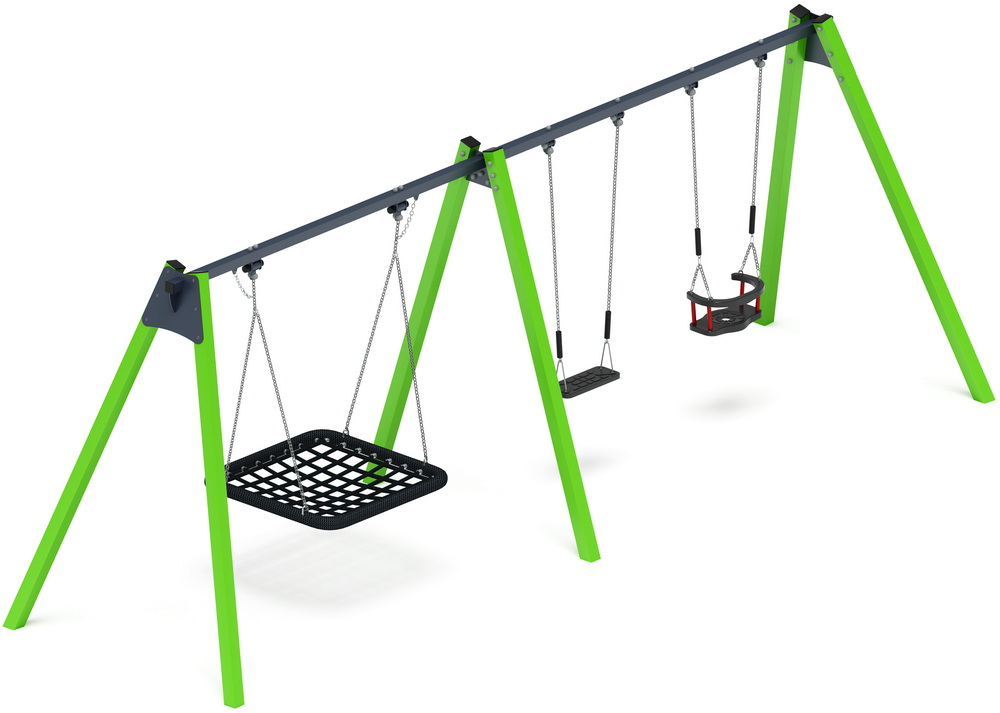 Качели М3 тройные ИО 13.М.06.03.01.01-02 (зеленые)