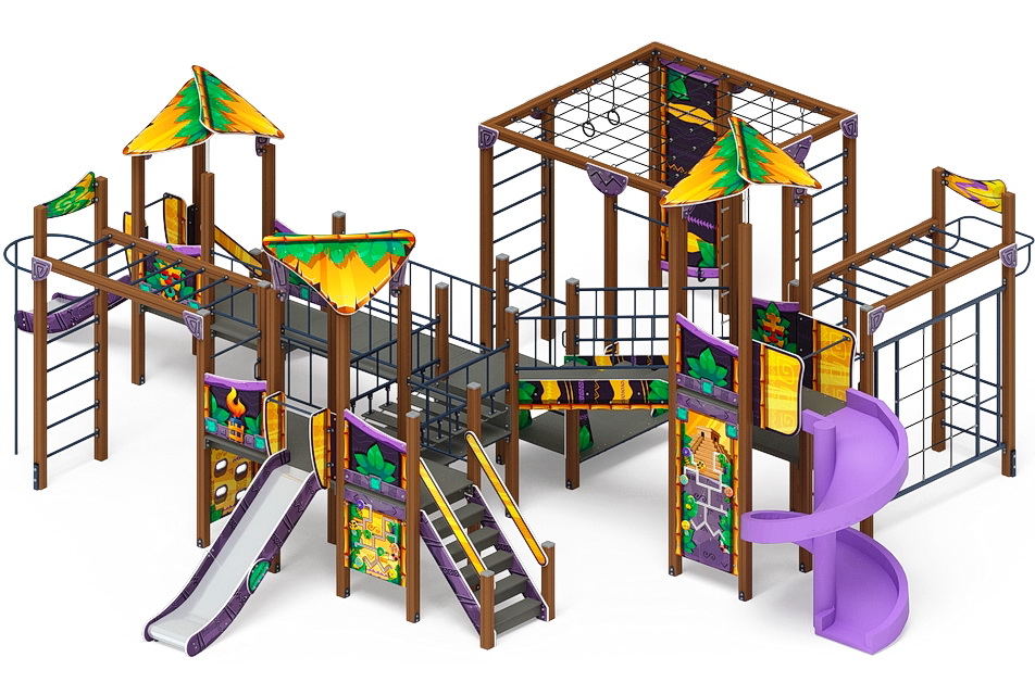 ВОЛШЕБНЫЙ ГОРОД детский игровой комплекс ДИК 2.19.03-01 (H=2000, H=1200, H=900)