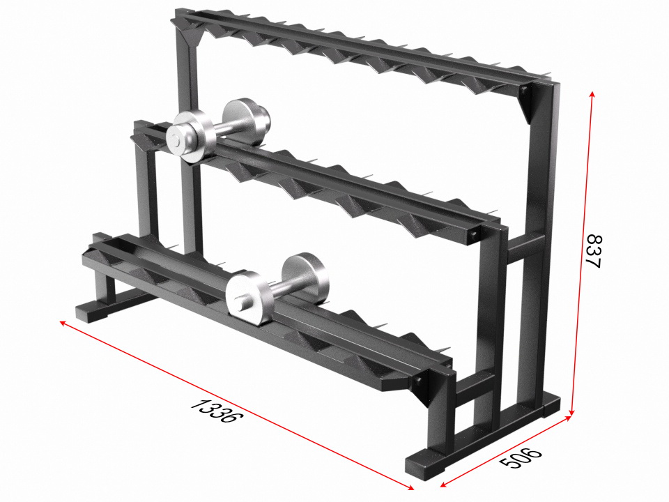 Стойка для гантелей на 10 пар разборная (13.402.004)