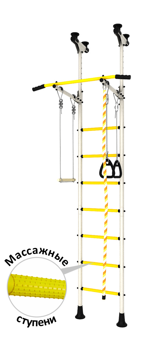 DSK Распорный с регулировкой (с массажными ступенями) Белый/Желтый ДСКМ-2-7.06.Г6.410.14-24