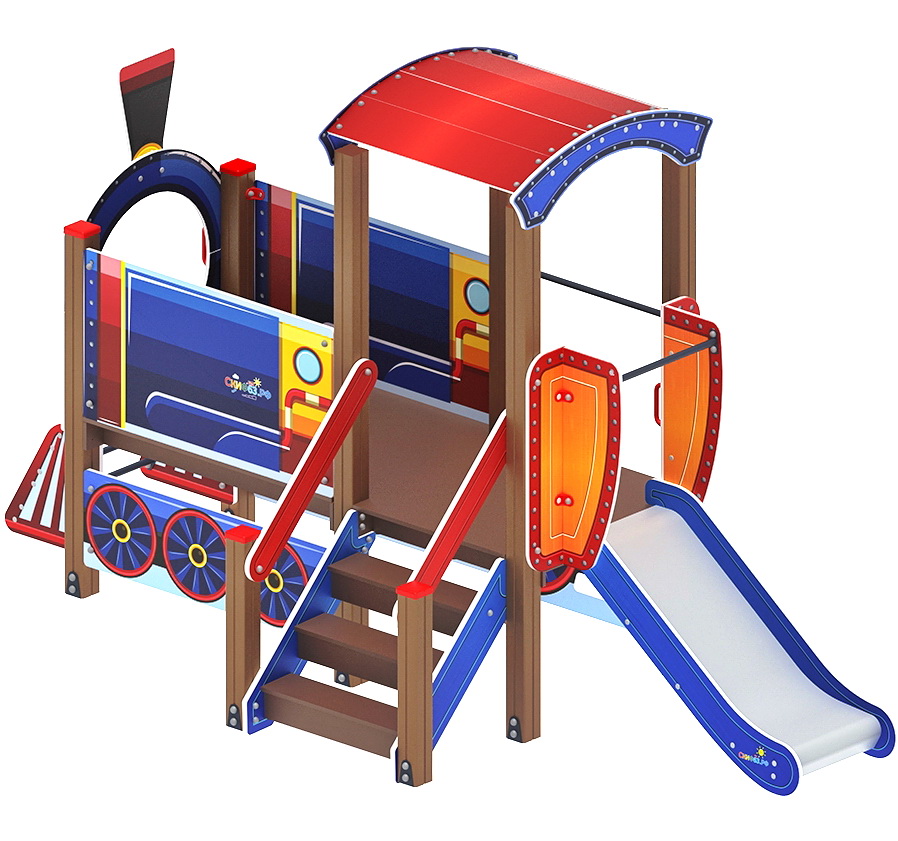 ПАРОВОЗИК детский игровой комплекс ДИК 1.03.5.01-01 (H=750)