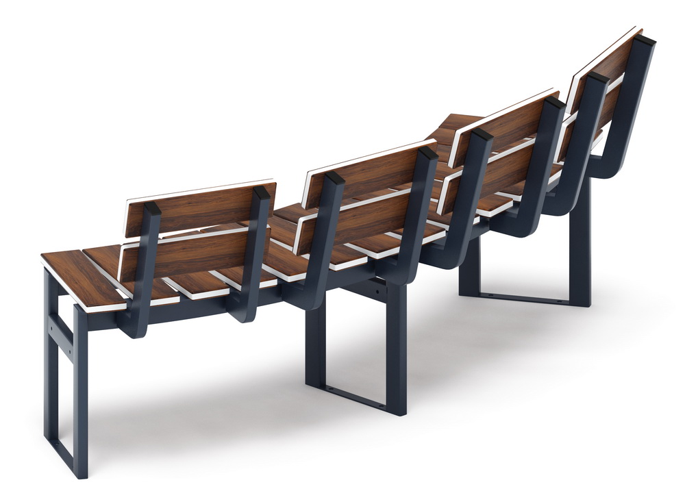Модульная скамья радиальная (темный дуб) МФ 42.01.18