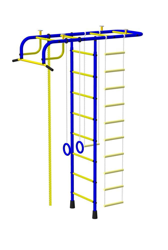 Детская шведская стенка ДСК Пионер сине/жёлтый