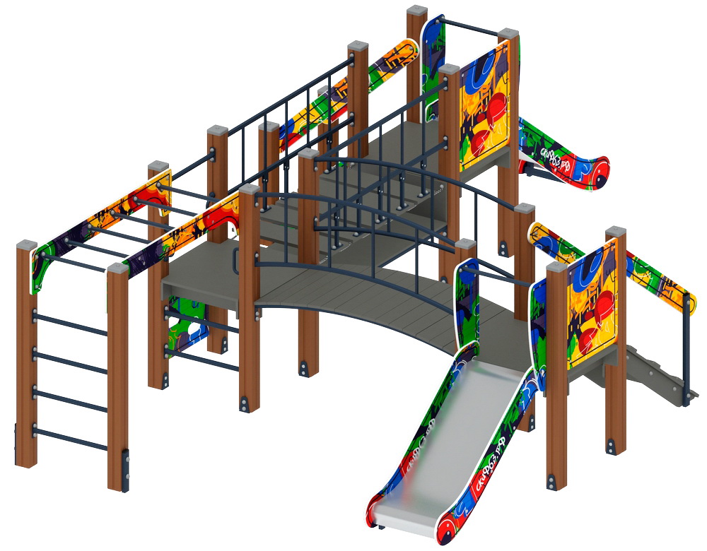 КАРАПУЗ (Граффити) детский игровой комплекс ДИК 1.001.08-03 (Н=750)