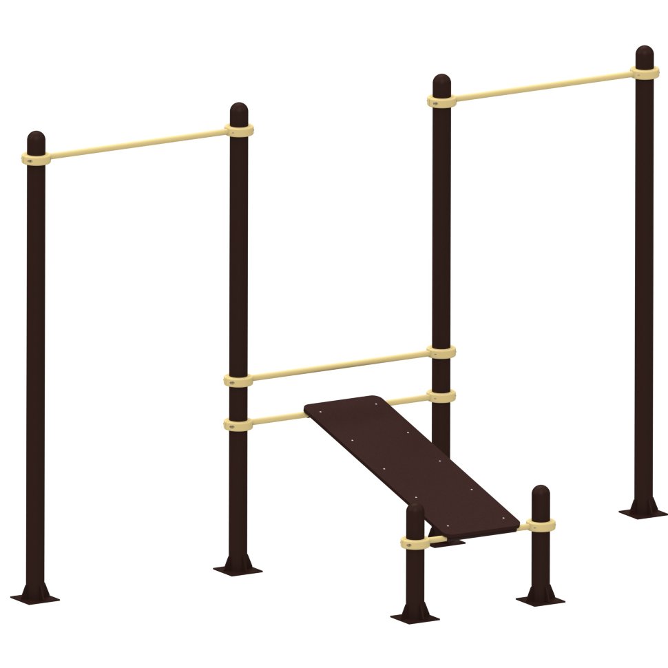 Скамья для пресса с двумя турниками Air-Gym YSK33