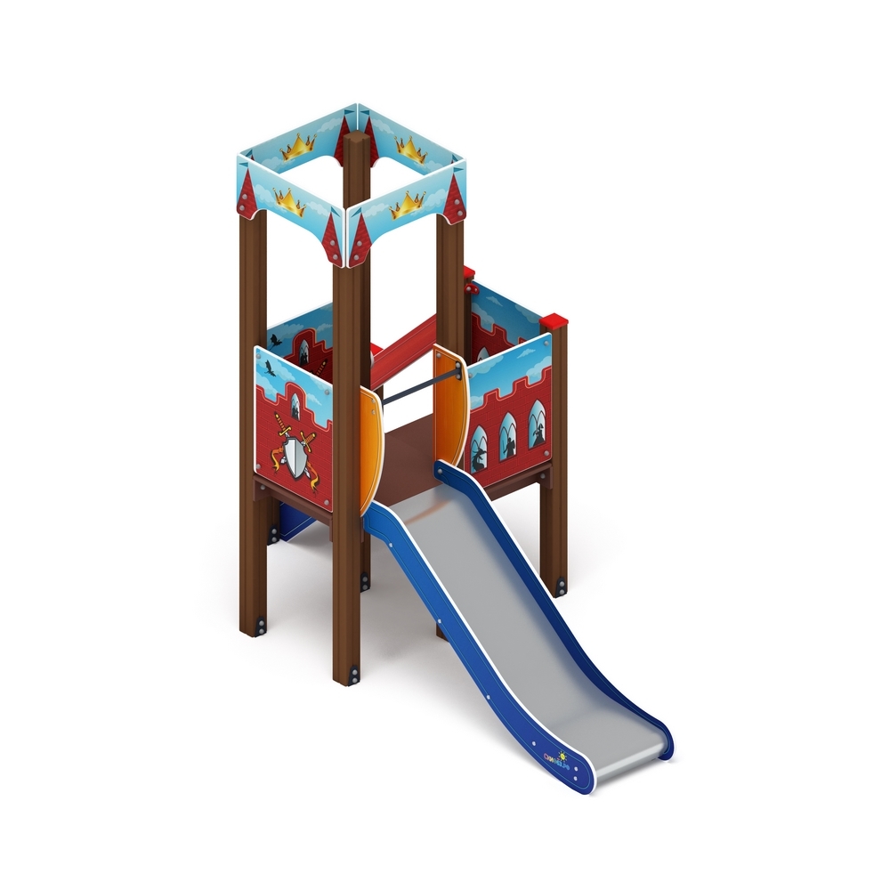 КОРОЛЕВСТВО (красное) детский игровой комплекс ДИК 1.15.01-03 (H=900)