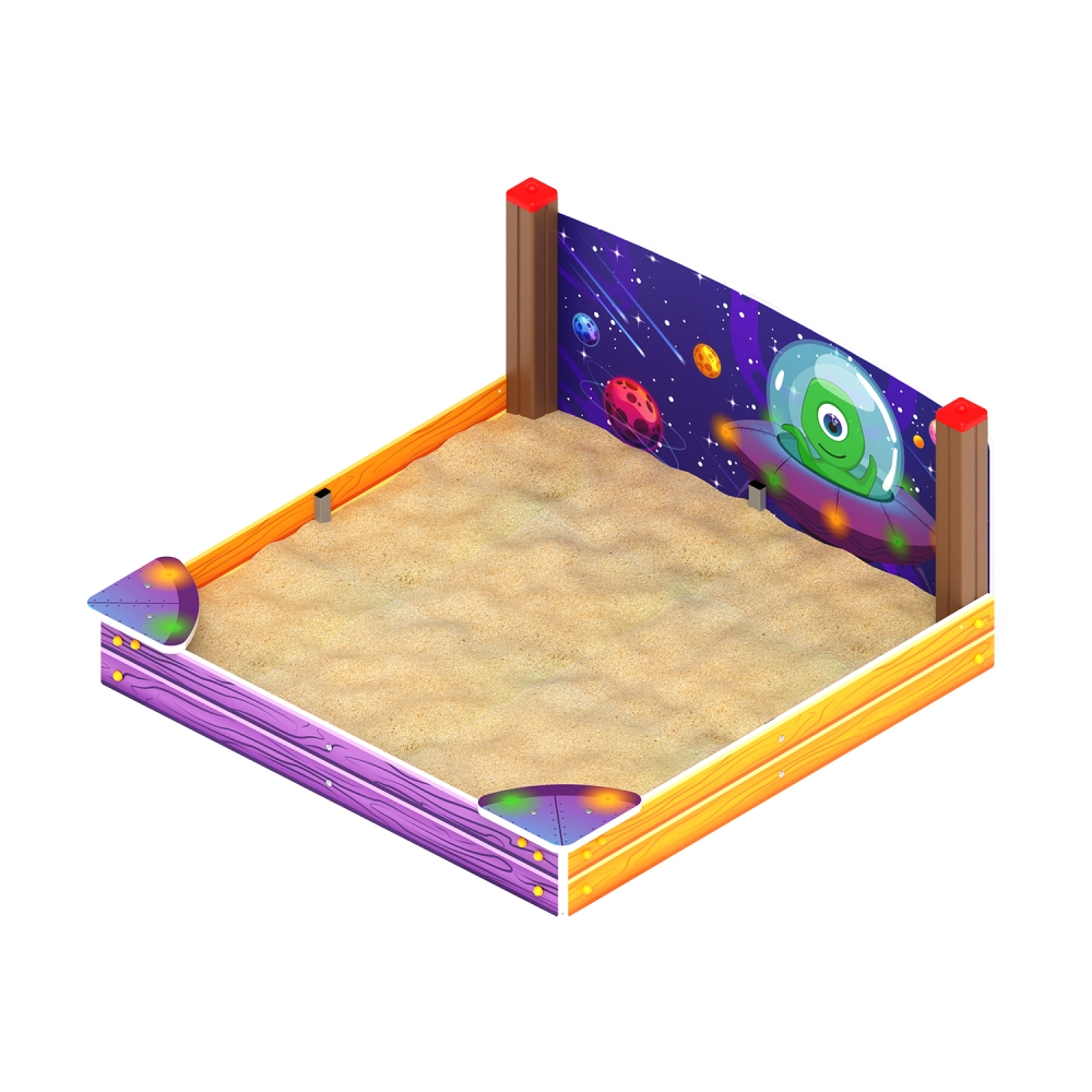 КОСМОПОРТ песочница средняя с ограждением ИО 5.14.01-01