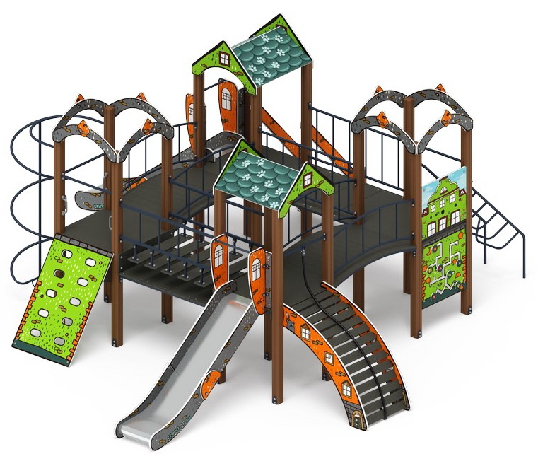 ДВОРИК ДЕТСТВА (Город) детский игровой комплекс ДИК 2.01.4.01-01 (H=1200)