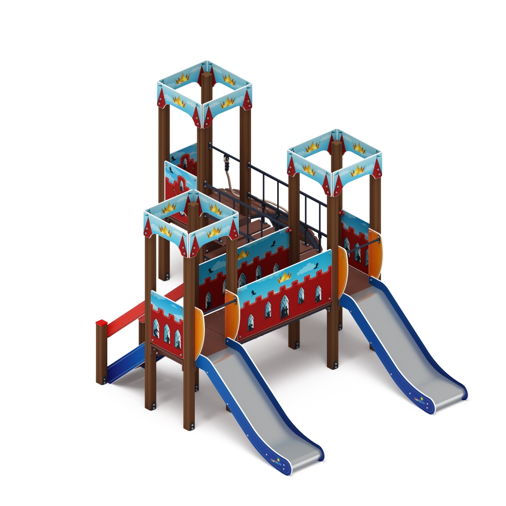 КОРОЛЕВСТВО (красное) детский игровой комплекс ДИК 1.15.03-03 (H=900)