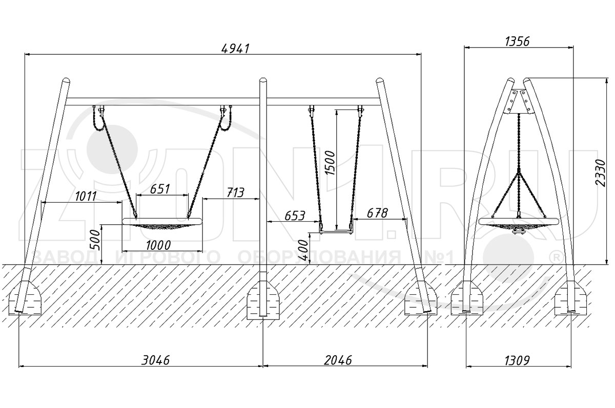 Качели детские ZION Восход 4 (К079) Гнездо и стандарт