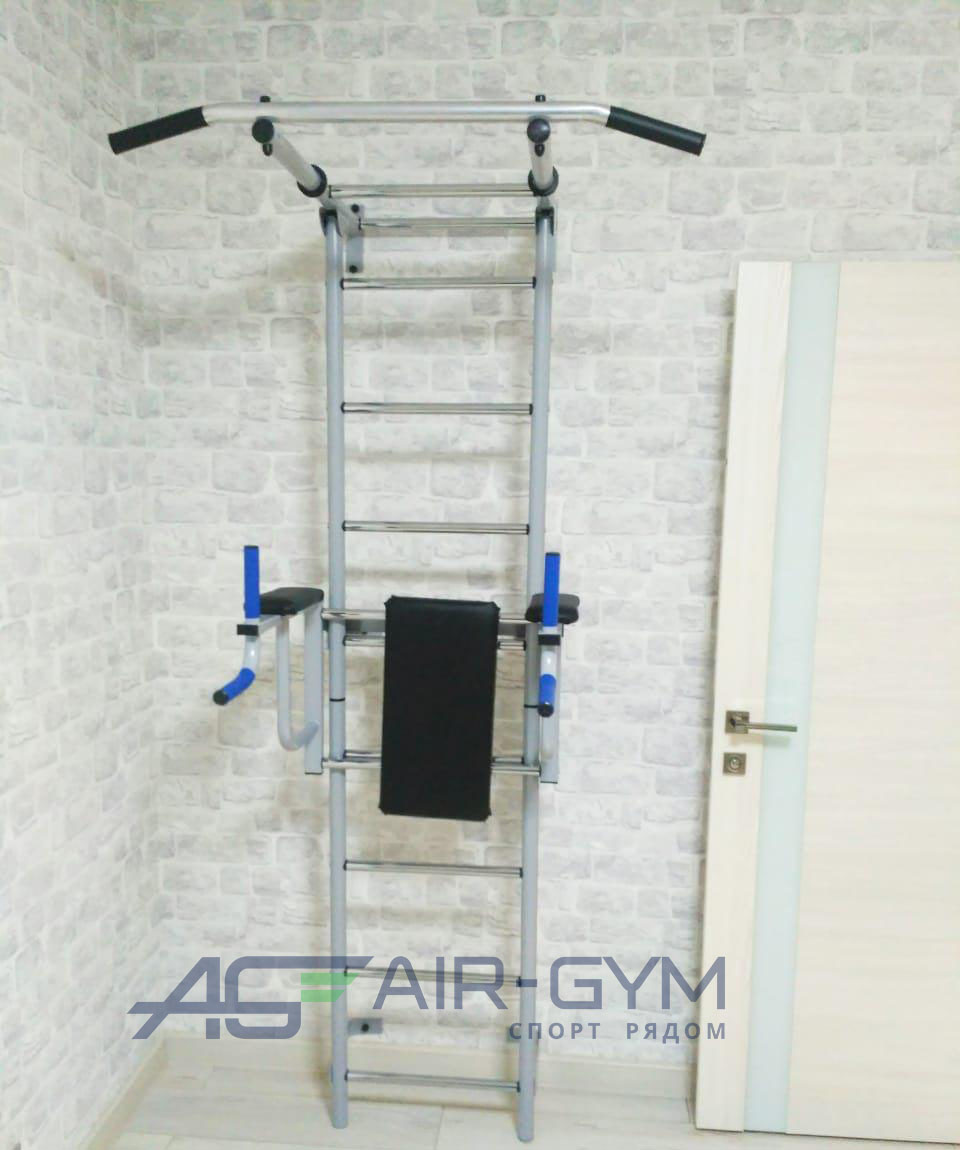 ДСК "Крепыш плюс " пристенный с брусьями - 2 серый