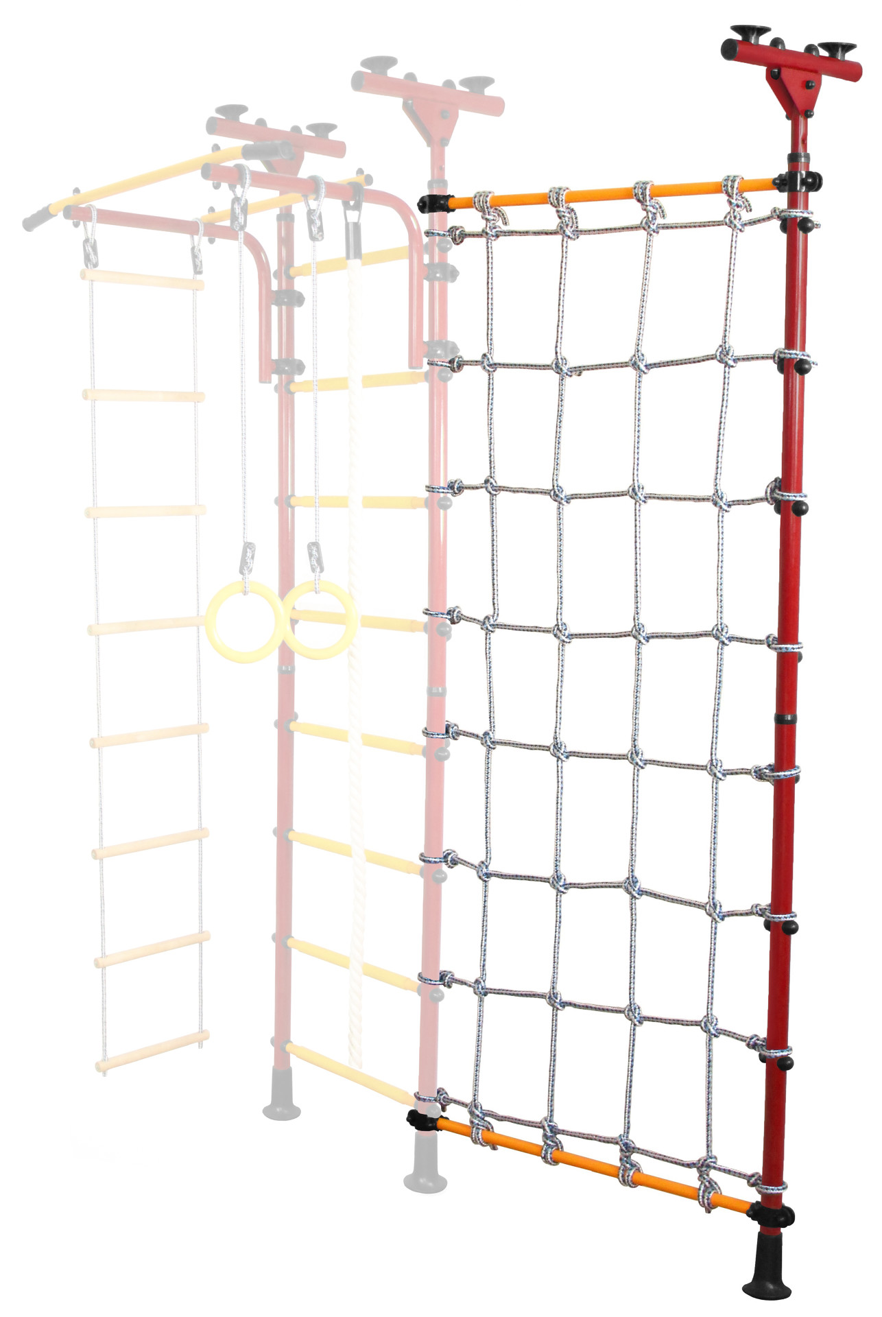 Стойка-сетка Юный АТЛЕТ Пол-потолок красно/жёлтый