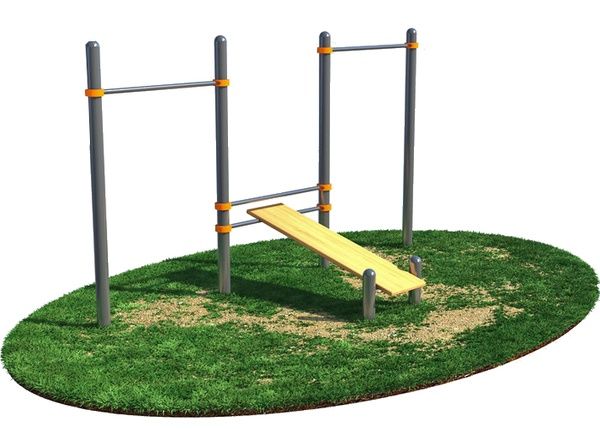 Скамья для пресса с двумя турниками (модерн.) СВС-26-М