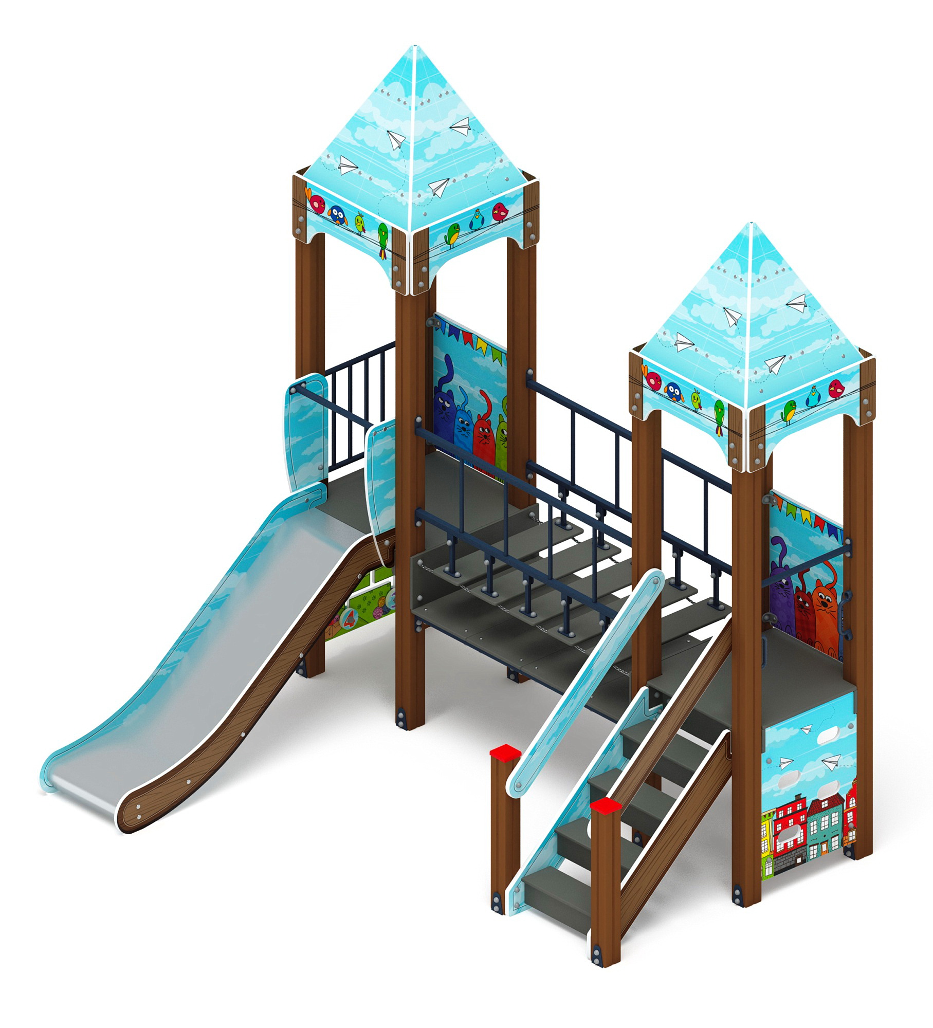 КОРОЛЕВСТВО (Коты) детский игровой комплекс ДИК 1.15.07-21 (H=900)