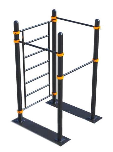 Мобильный спортивный комплекс  с лестницей и тремя турниками СВС-100