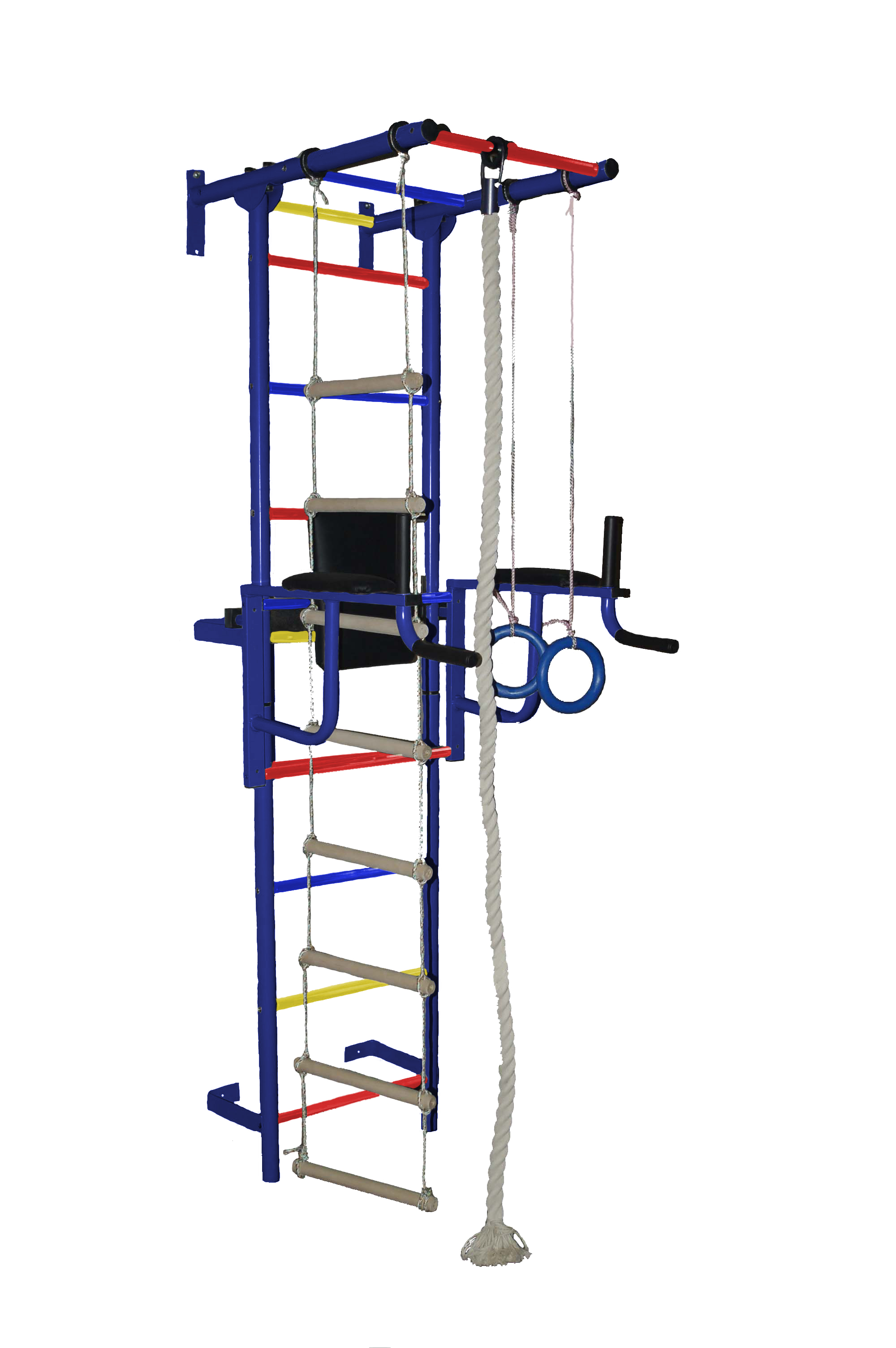 Спортивный комплекс ПВХ ДСК "Крепыш плюс " пристенный с брусьями бордовый